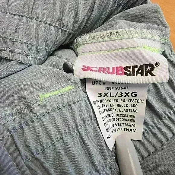NWT Scrubstar Womens Active Stretch Drawstring Tapered Leg Scrub Pant 3XL Grey - Picture 12 of 12
